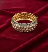Kundan Designer Two Tone Polish Kada