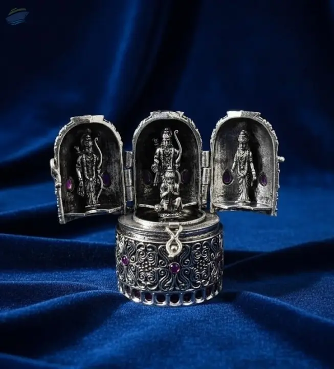 Temple Jewellery Oxidized Designer Sindoor Box