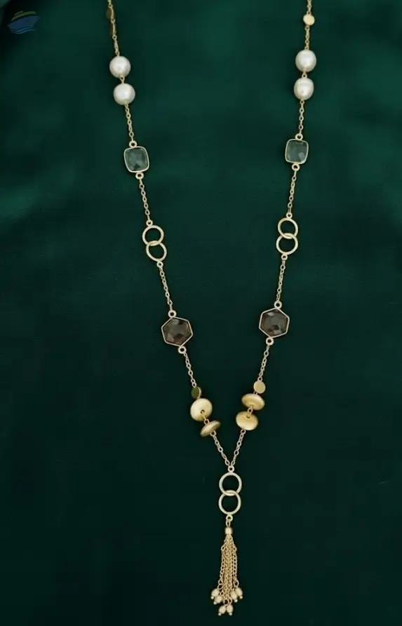 Fusion Stone High Gold Polish Fancy Design Mala