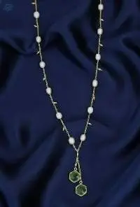 Fusion High Gold Polish Fancy Design Stone Mala
