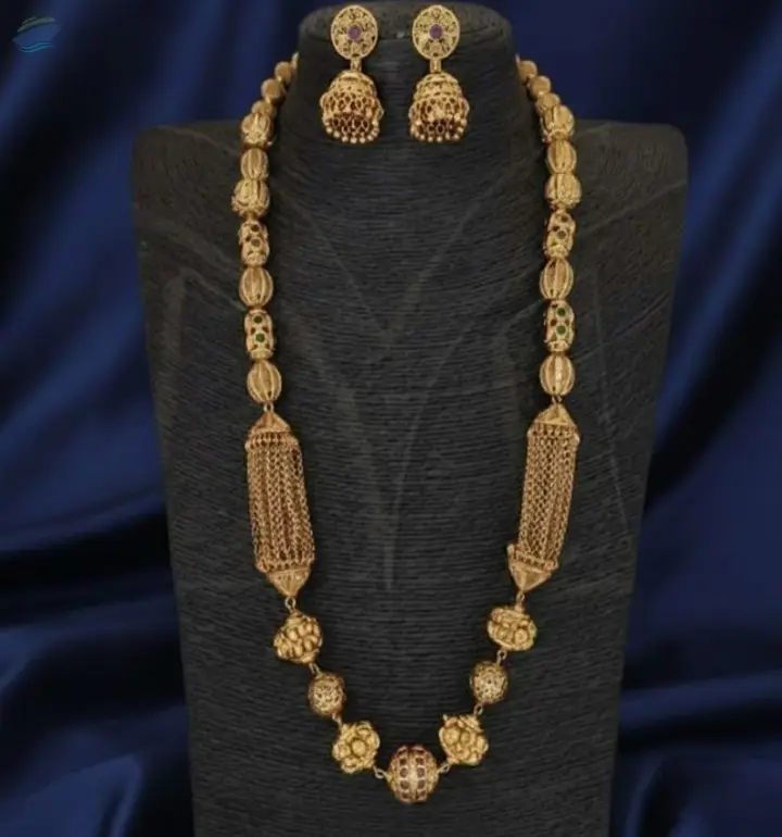High Gold Polish Party Wear Designer Mala Set