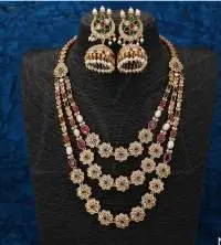 Flower Design Beautiful Kemp Long Necklace