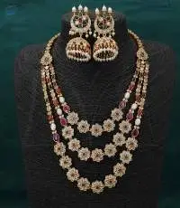 Matte Gold Polish Beautiful Kemp Long Necklace