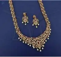 Beautiful Flower Design Kemp Haram Long Necklace