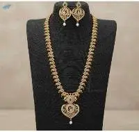 Gold Designer Party Wear Kemp Necklace  Set