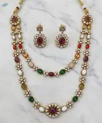 Flower Design Beautiful Double Layer Necklace