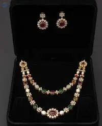 Matte Gold Polish Double Layer Necklace Set