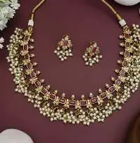 Gold Polish Choker Style Necklace Set