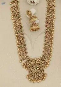 High Gold Polish Party Wear Long Necklace