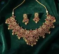 Rajwadi Polish Jewellery Necklace Set