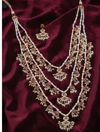 Fancy Design Long Kemp Necklace Set
