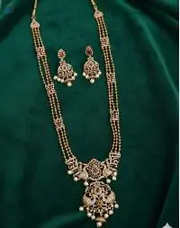 Peacock Design Kemp Long Necklace Set