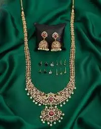 Peacock Design Gold Polish Party Wear Necklace