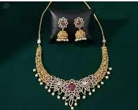Changeble Stone Party Wear Necklace Set