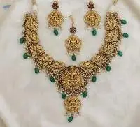 Rajwadi Polish Jewellery Short Necklace Set