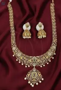 Matte Gold Polish Kemp Necklace Set