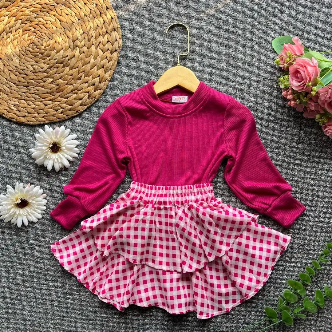 Girl's Set Dkirt Flowers Bow