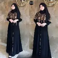 Dress Girl Elegant Black Turkish Abaya