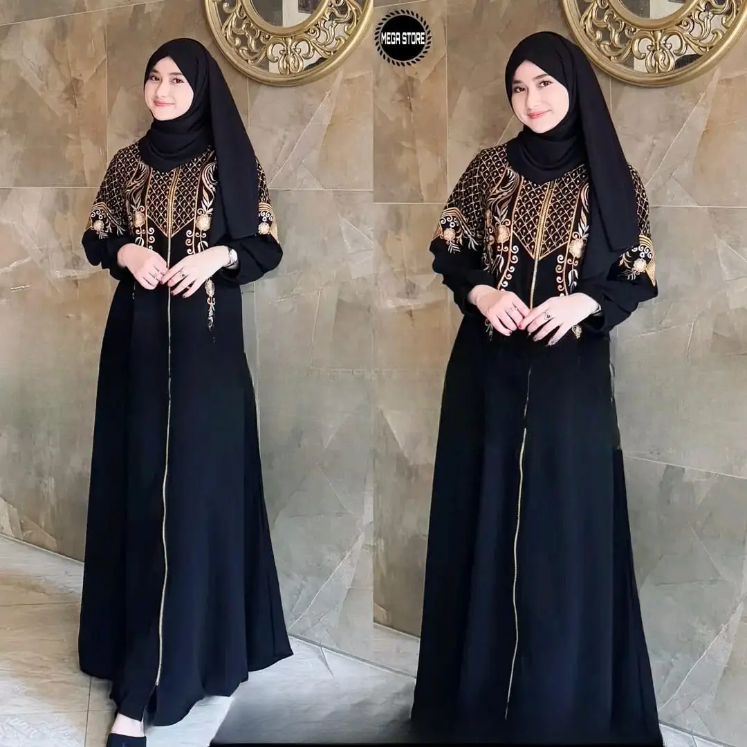 Dress Girl Elegant Black Turkish Abaya