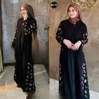 Dress Girl Chic Floral Embroidered