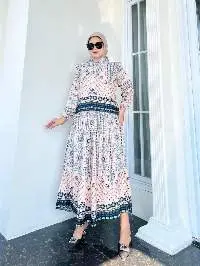 Set Girl Soft Pink Ethnic Pattern