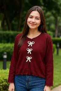 Tops Frosted Bow Knit