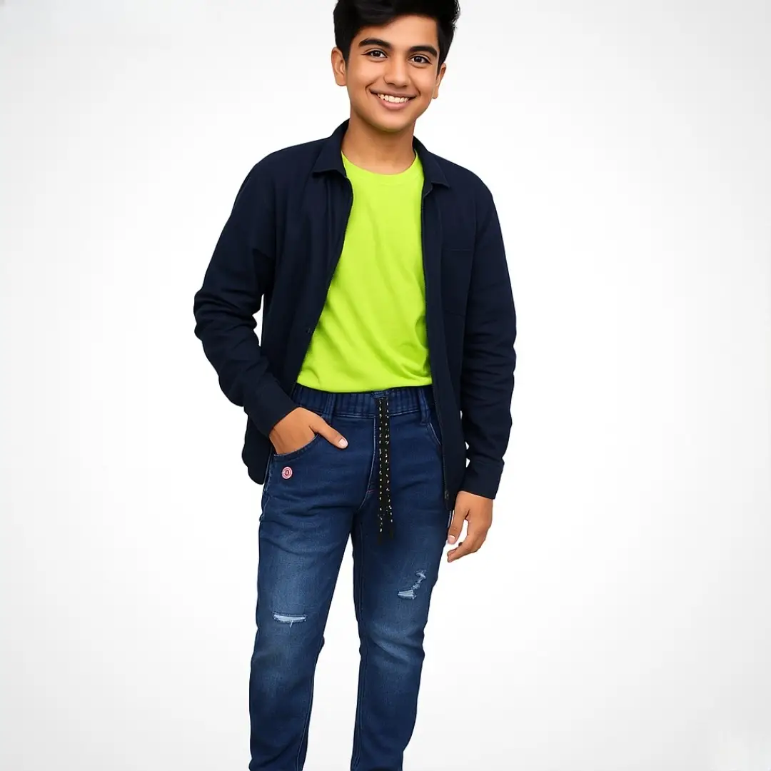 Pants Ripped Edge Denim