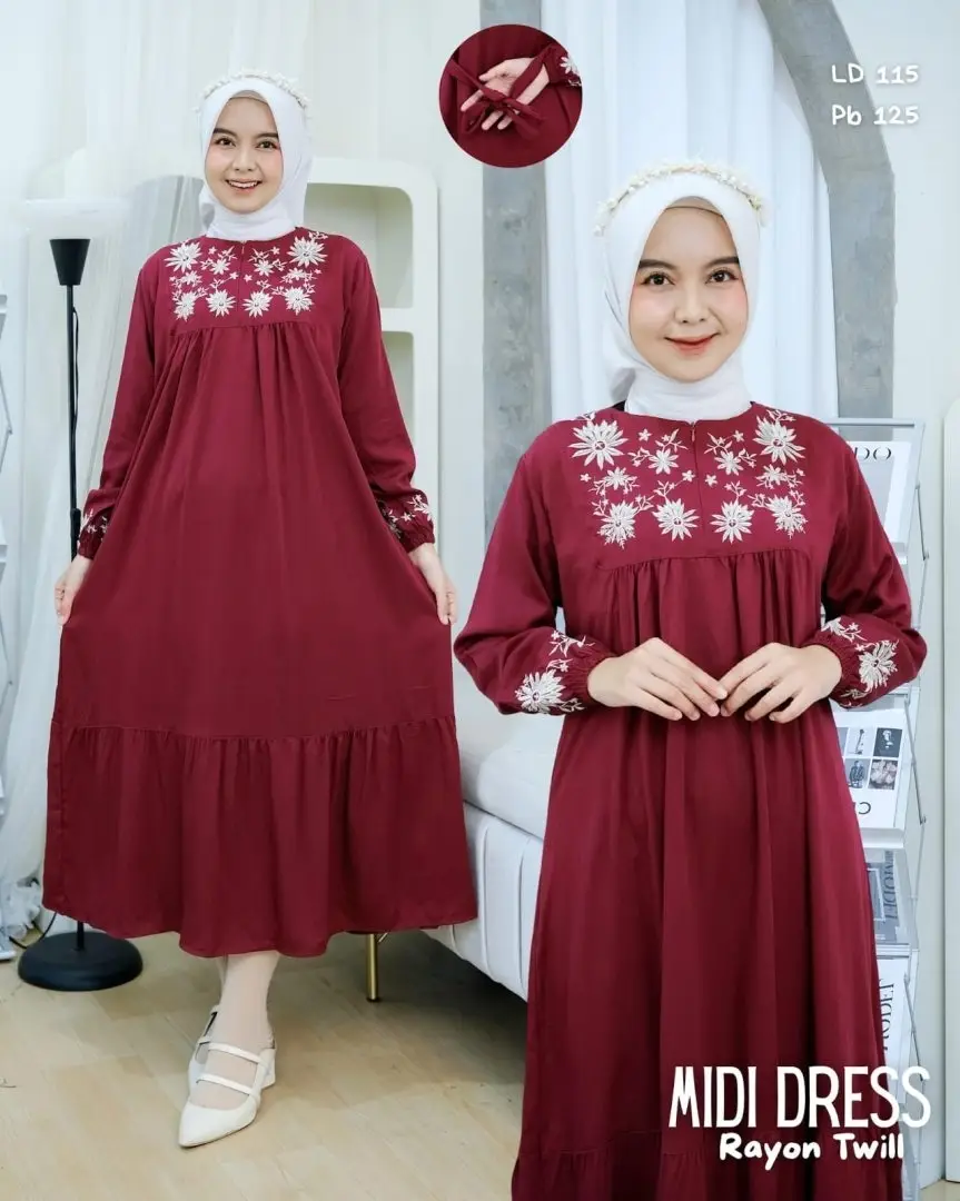 Gamis cherry blossom midi