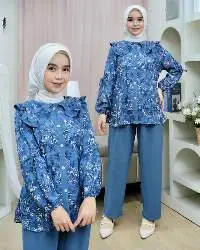 Setelan blue daisy mistwear