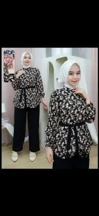 Setelan blush black rose purple