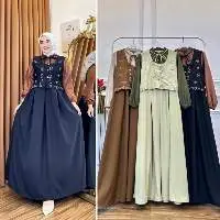 Dress senira black ribbon ensamble