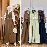 Dress senira choco ribbon ensamble