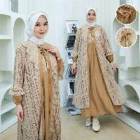 Gamis caramel veil drape
