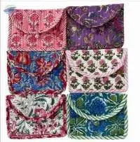 Cotton Pouch with Hand Quilted