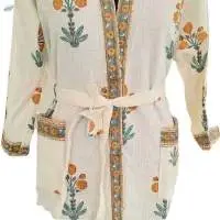 Hand Block Printed Luxurious Cotton Bathrobes