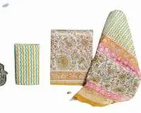 Hand Block Printed Chanderi Unstitched Silk Suit