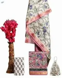 Printed Unstitched Maheshwari Silk Suit