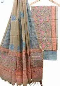Cotton Unstitched Suit with Kota Doria Dupatta