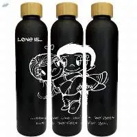 Black Glass Bottle With Baboo Mickey Lid