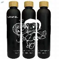 Black Glass Bottle With Baboo Lid