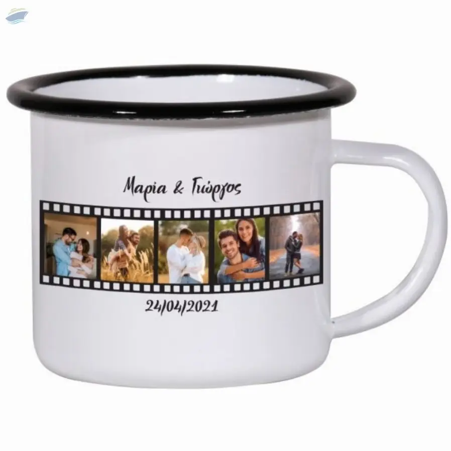 Enamel Mug With Black Rim with Photo