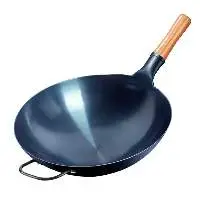 Coated Iron Wok Pan With Hook (34 cm)