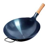 Coated Iron Wok Pan With Hook (42 cm)