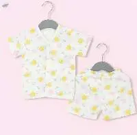 Muslin Half Sleeves Jhabla With Shorts
