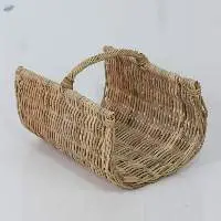 U - Shape Rattan Log Basket