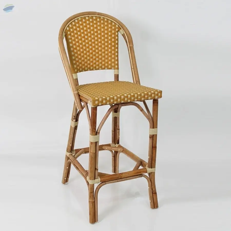 Abeya Curry Rattan Barstool French Bistro Style