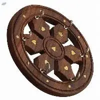 Wooden Wheel Shaped Key Hanger