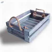 Wooden Basket With Jute Rope