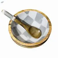 Silver Check Bowl
