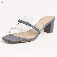 Transparent Strap Bow Heel